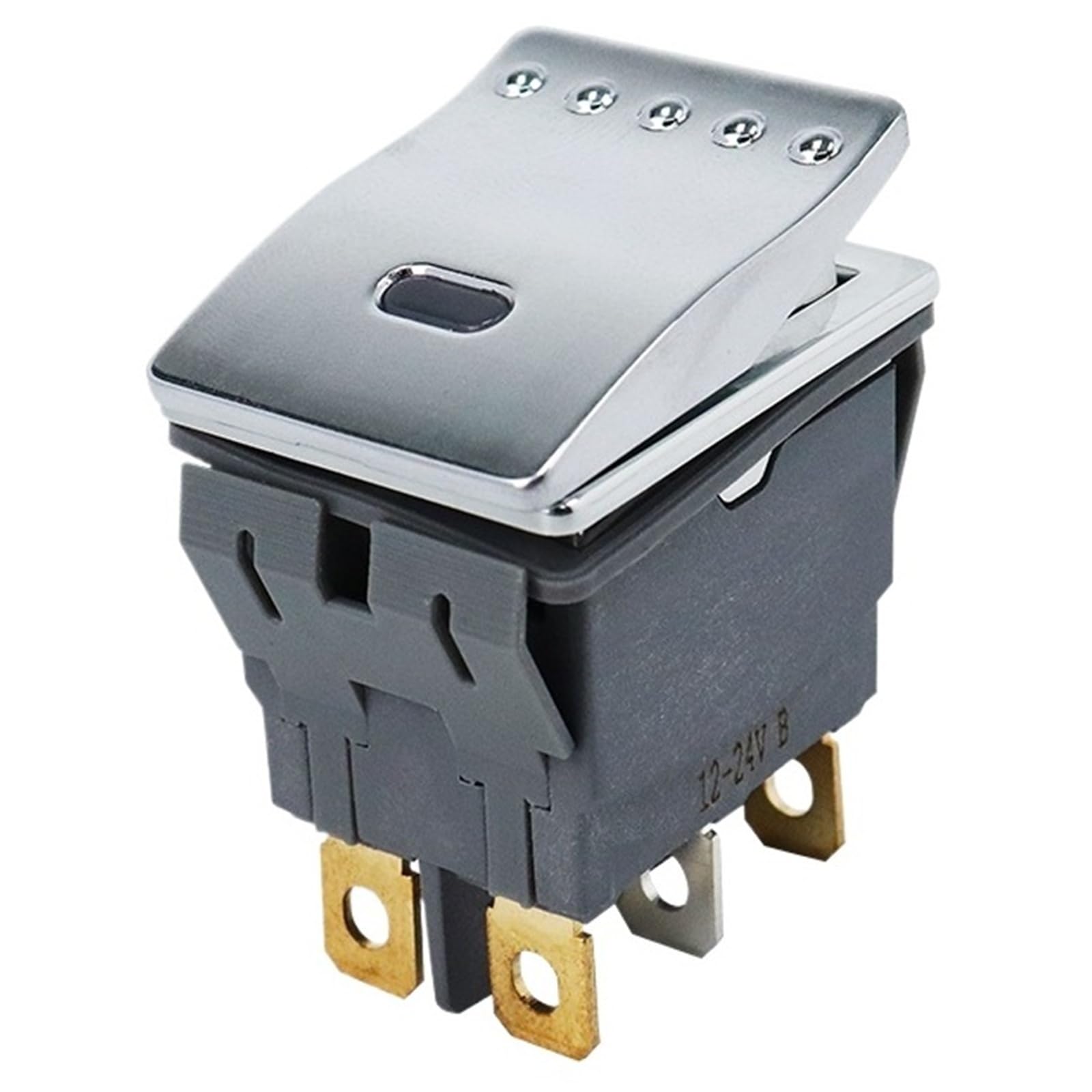 Interruttore a levetta a bilanciere quadrato 28x22mm 15A Corrente elevata 3v 6v 12v 24v 220v Pulsante marino a luce LED On Off con fissaggio