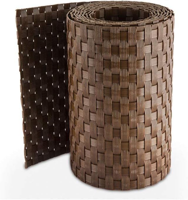 Sellon24 privacy screen strips, rattan protective film, privacy strips for fence, polyrattan fence strips, 255 cm x 19 cm, suitable for double rod fence