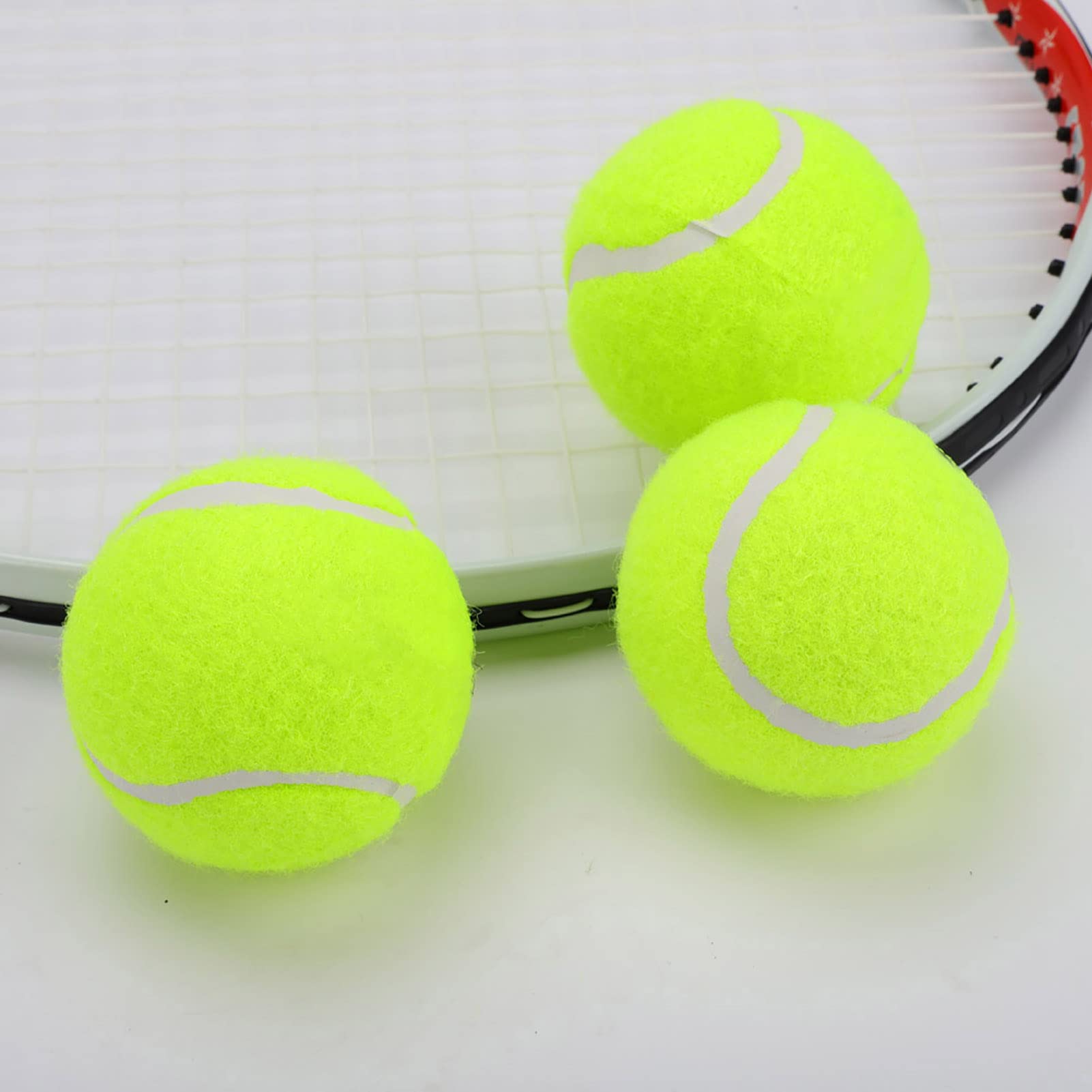 Balle de Tennis, 3 Pcs Haute Elasticité Formation Balle de Tennis Compétition Divertissement Accessoire de Tennis