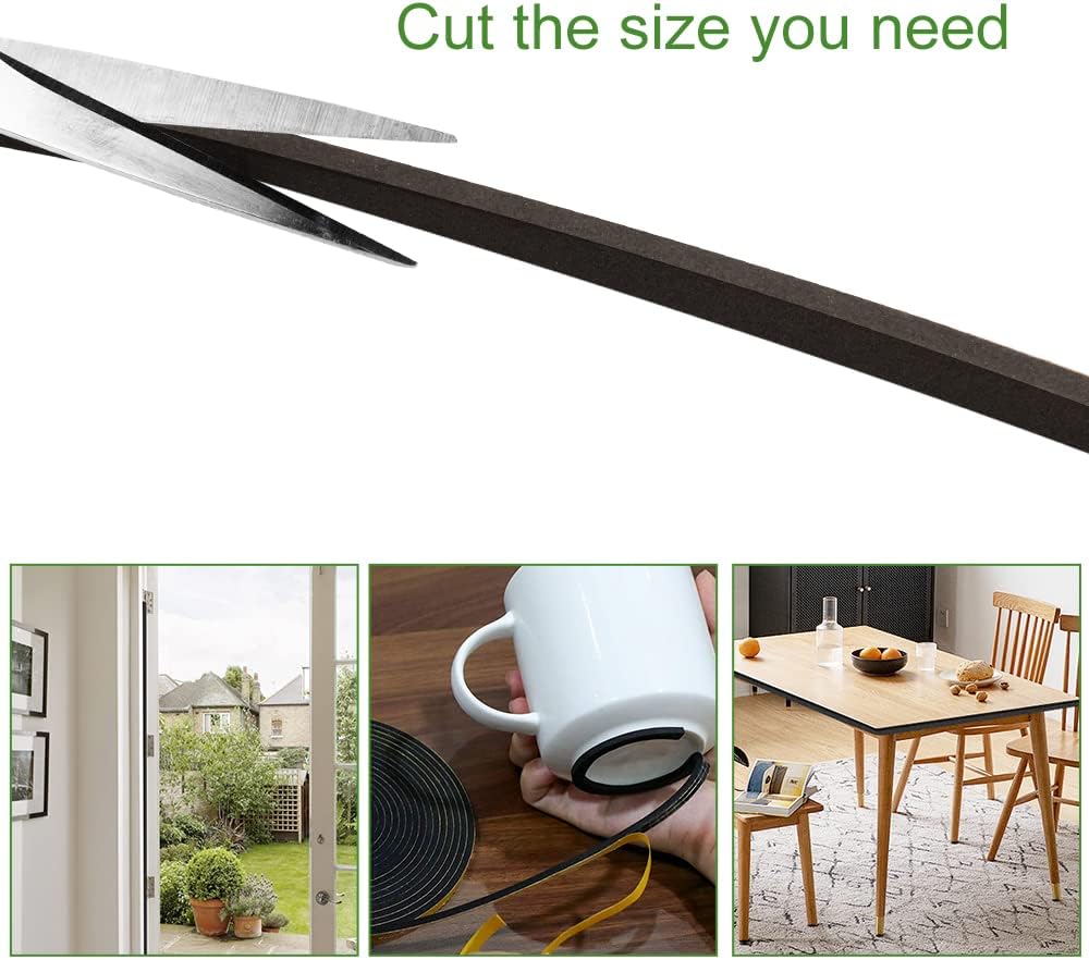 Weather Stripping Door Seal, 2 Rolls 1/4in Wide x 1/8 Thick Seal Strip,Closed Cell Single Sided Adhesive Foam Seal Tape for Door and Window Insulation,Total 32FT