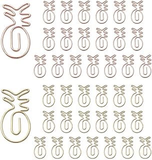 OWLFAVO 40pcs Pineapple Shape Paper Clips with Clear Box, Rose Gold and Yellow Gold, Funny Cute Paperclips Bookmarks Planner Clips for Fun Office Supplies School Gifts Wedding Decoration
