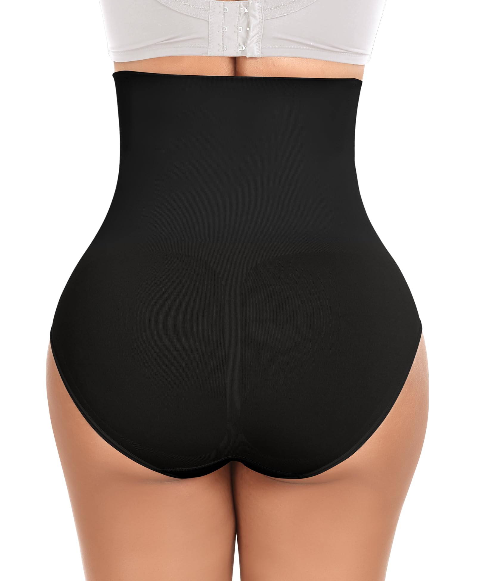 YARRCO Mutande da donna Miederslips senza cuciture a vita alta (nero+nero, XL), nero + nero., XL
