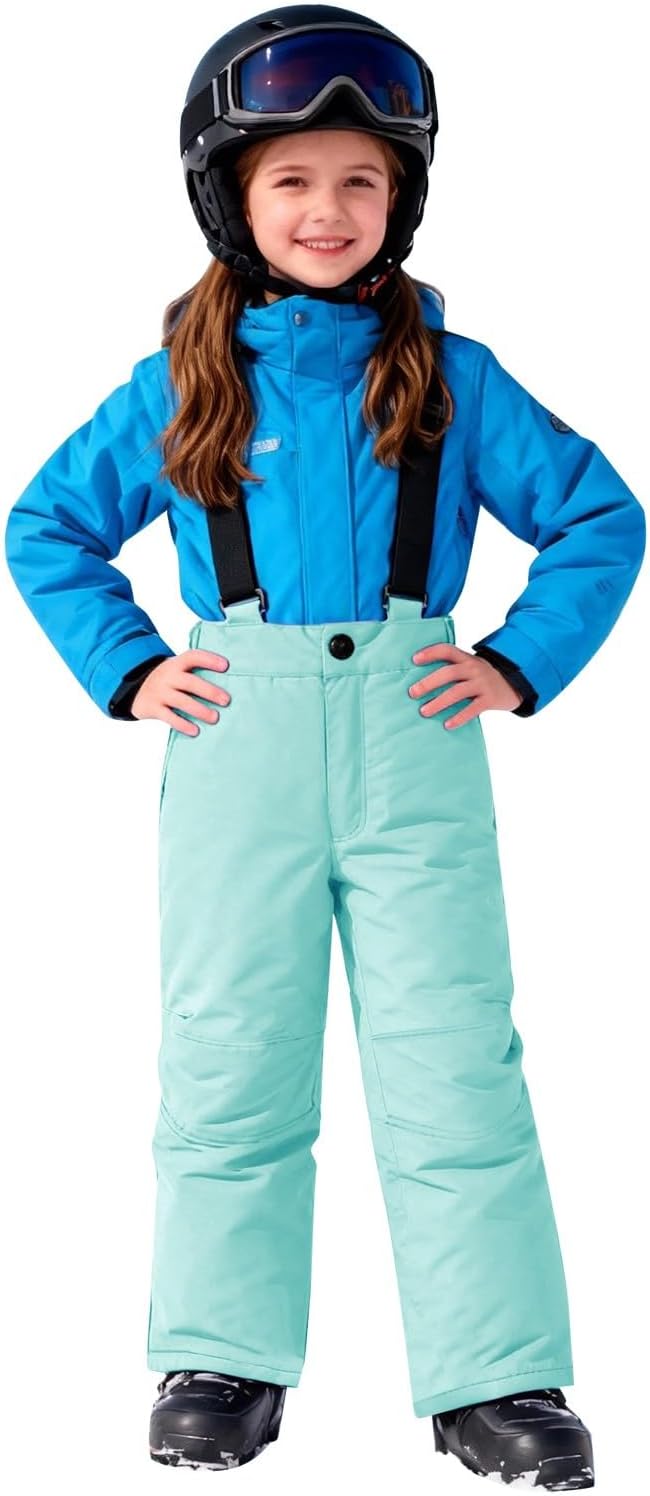 Girls Snow Bib Pants Waterproof Insulated Ski Pants Kids Adjustable Strap Snowboard Overalls Outfit Winter Snowsuit