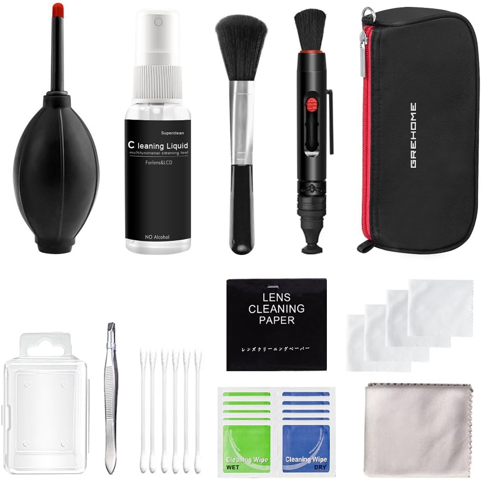 Cleaning Kit, Professional Camera Cleaning Kit for Optical Lens and Digital SLR Cameras Including Canon EOS 1300D, Canon EOS 700D, Nikon D3300, Olympus, Sony Alpha, FUJIFILM (With Waterproof Bag)
