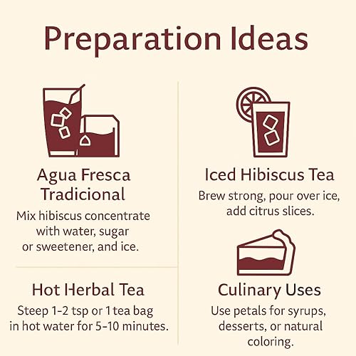 Miniatura 5 de BexpertsUSA - Combo de té Jamaica (hibisco)  50 bolsas de té (0.18 oz cada una) + 4 onzas de flores secas de hibisco sueltas  100% natural  vegano