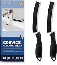 Joint Brush, Crevice Cleaning Brush with Ergonomic Handle, Household Cleaning Brush, Hard Bristle Brushes, Suitable for Toilets, Kitchens and Windows Slots (2, Black)