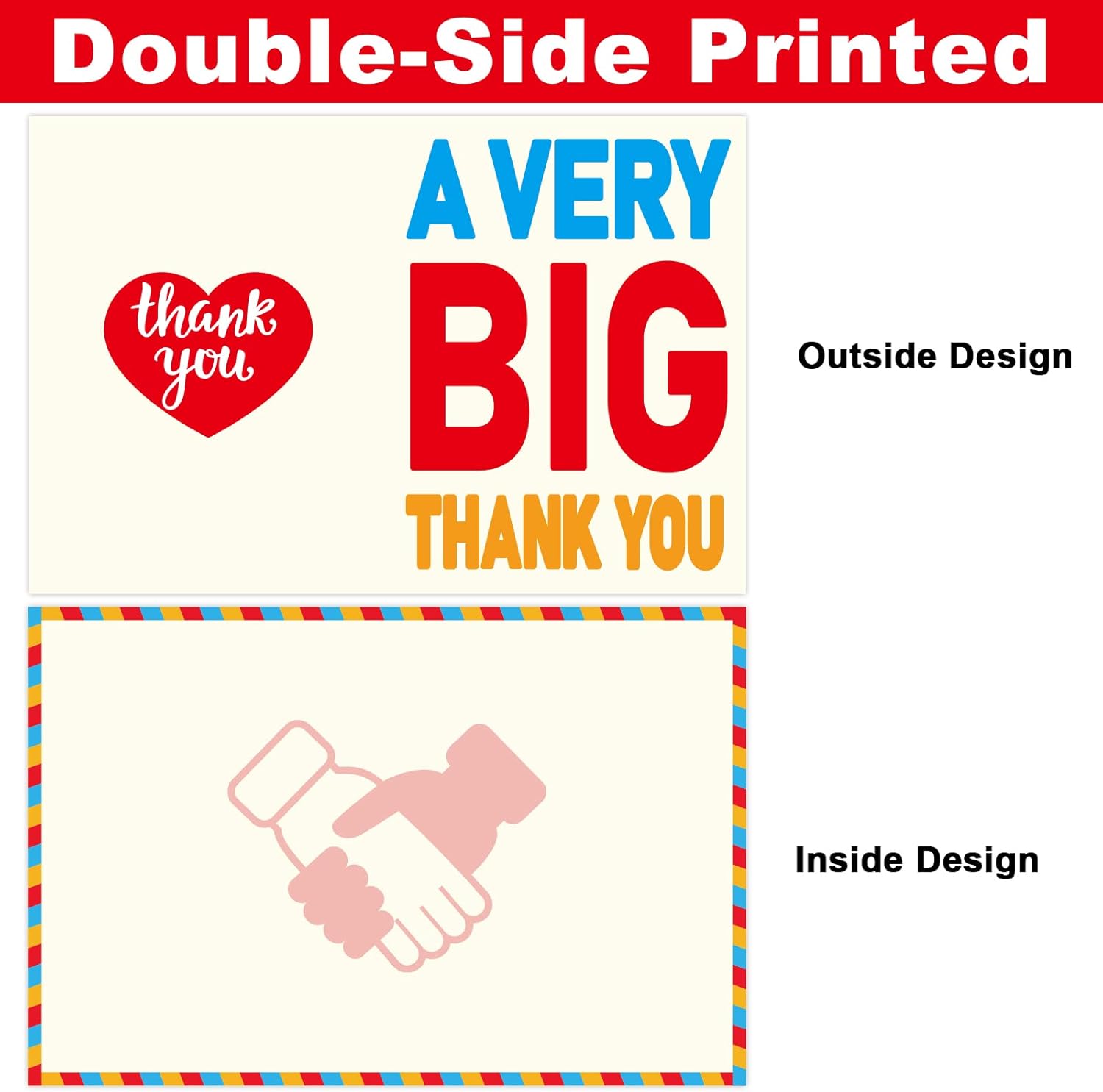 A Very Big Thank You Jumbo Greeting Card with Envelope Gratitude Giant Greeting Card Thanks for Birthday Party Baby Shower Wedding Gift Large 14 x 22 Inch - Image 2