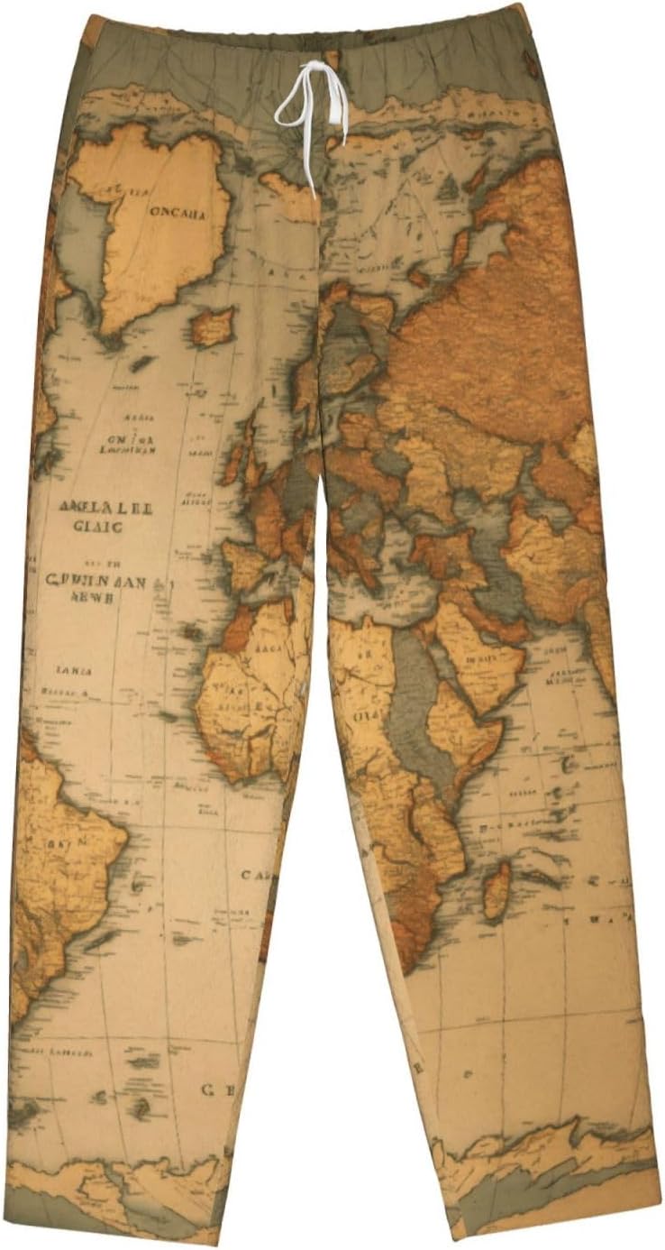 World Map Print Fashion Cozy Womens Flannel Pajama Pants,Perfect For Christmas And Everyday Wear