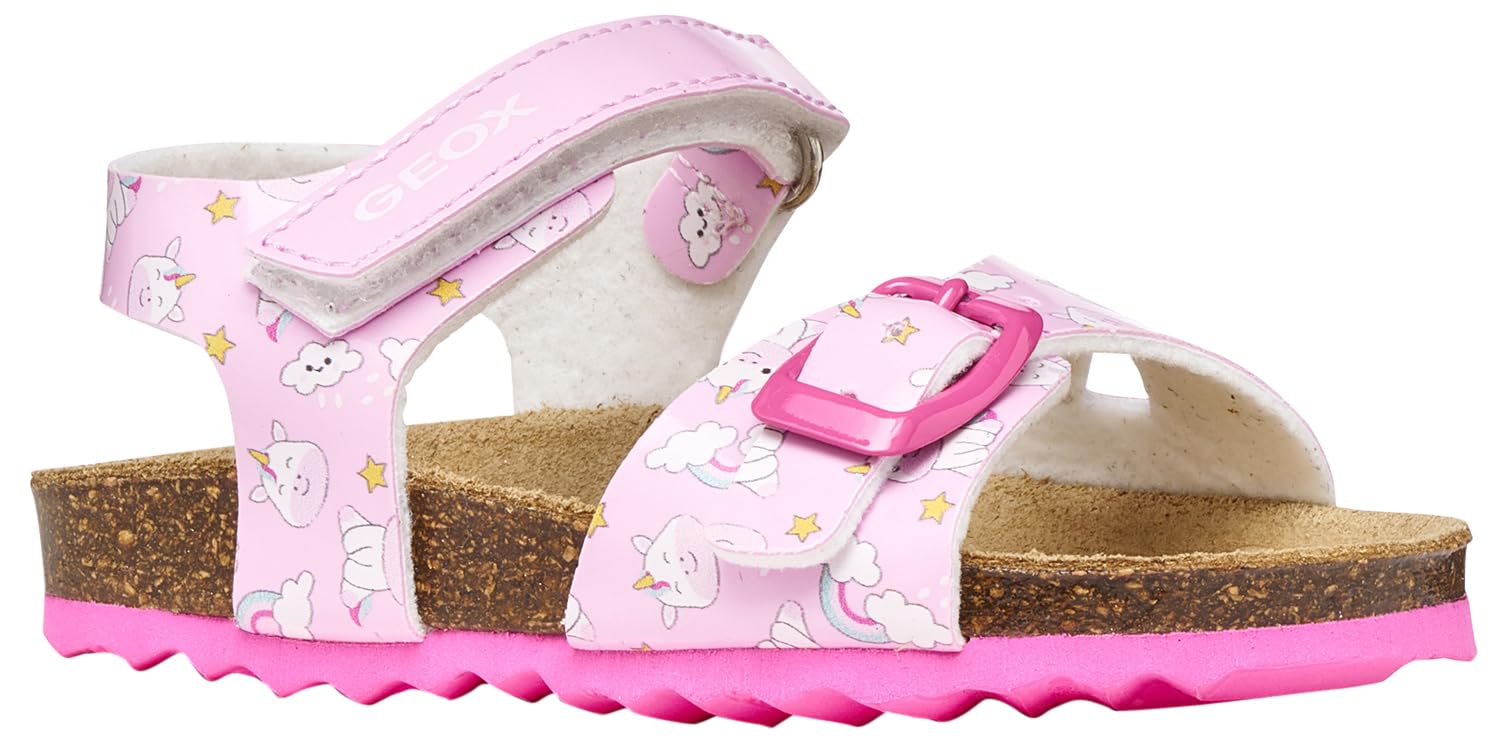 Geox Boys' Girls' B Chalki Girl Sandal, Pink/Multicolour, 25 EU