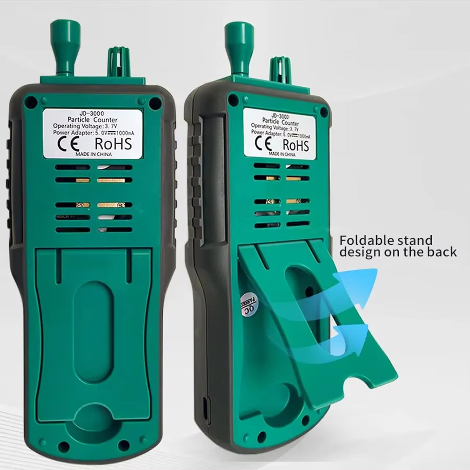 Detector de partículas de aire portátil para partículas de 0,3 μm a 10 μm, evaluación de la salud ambiental con visualización de datos en tiempo real, analizadores de tamaño de partículas