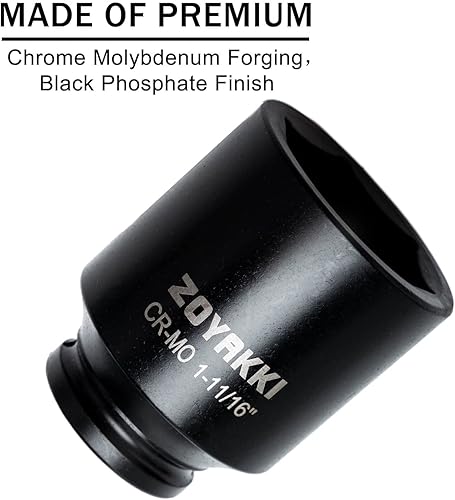 Miniatura 306 de Enchufe de impacto de 6 PT de 1/2" x 0.827 in de profundidad, CR-MO, 1/2 pulgada de accionamiento de 6 puntos para una fácil extracción