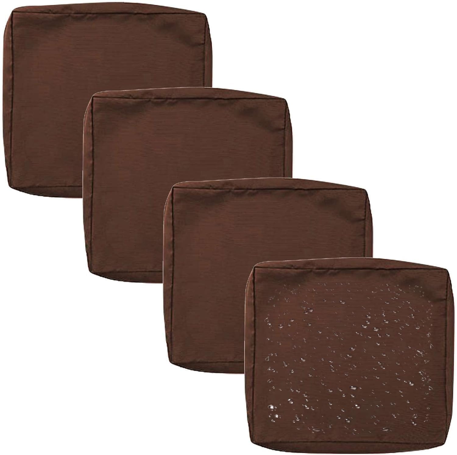 1/2/4 Pack Waterproof Sofa Seat Cushion Covers with Zipper for Outdoor and Indoor/Patio/Garden/Rattan/Chairs Furniture Protectors Cover 50/60cm Cushion Slipcover Removable(Color 7,50x45x10cm(4pcs))