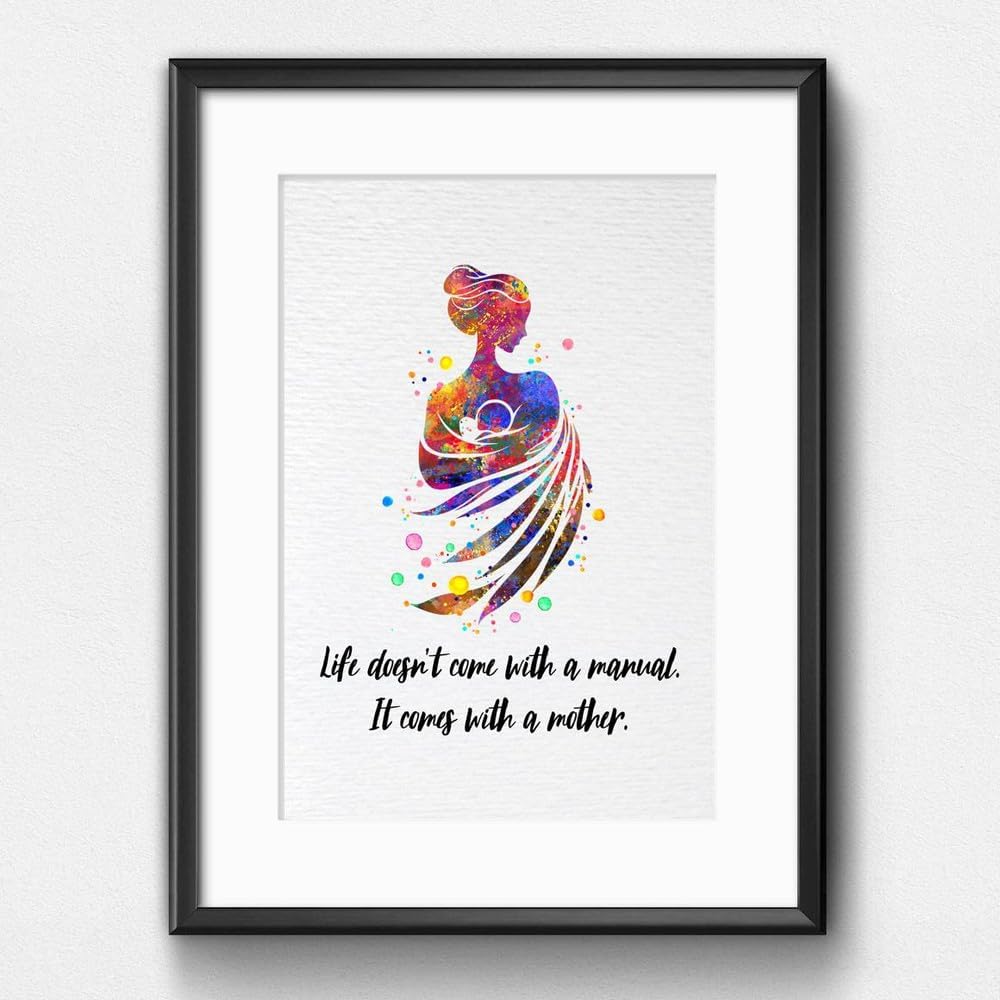 Dignovel Studios 11X14 Unframed Baby Mom Motherhood Inspirational Quote Affirmation Family Clinic New Born Watercolor Art Print Poster Wall Hanging DN988