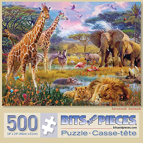 Bits and Pieces - Puzzles de 500 pièces pour adultes - Animaux de la savane - 500 pièces Scène de la jungle par l'artiste Jan Patrik Cover