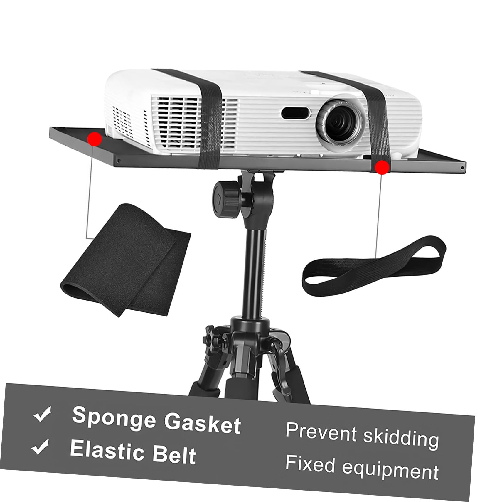 Homoyoyo Supporto Treppiede Per Proiettore e Laptop Piattaforma Vassoio Compatibile Pads Antiscivolo e Cinghie Di Sicurezza Per Uso Stabile Professionale