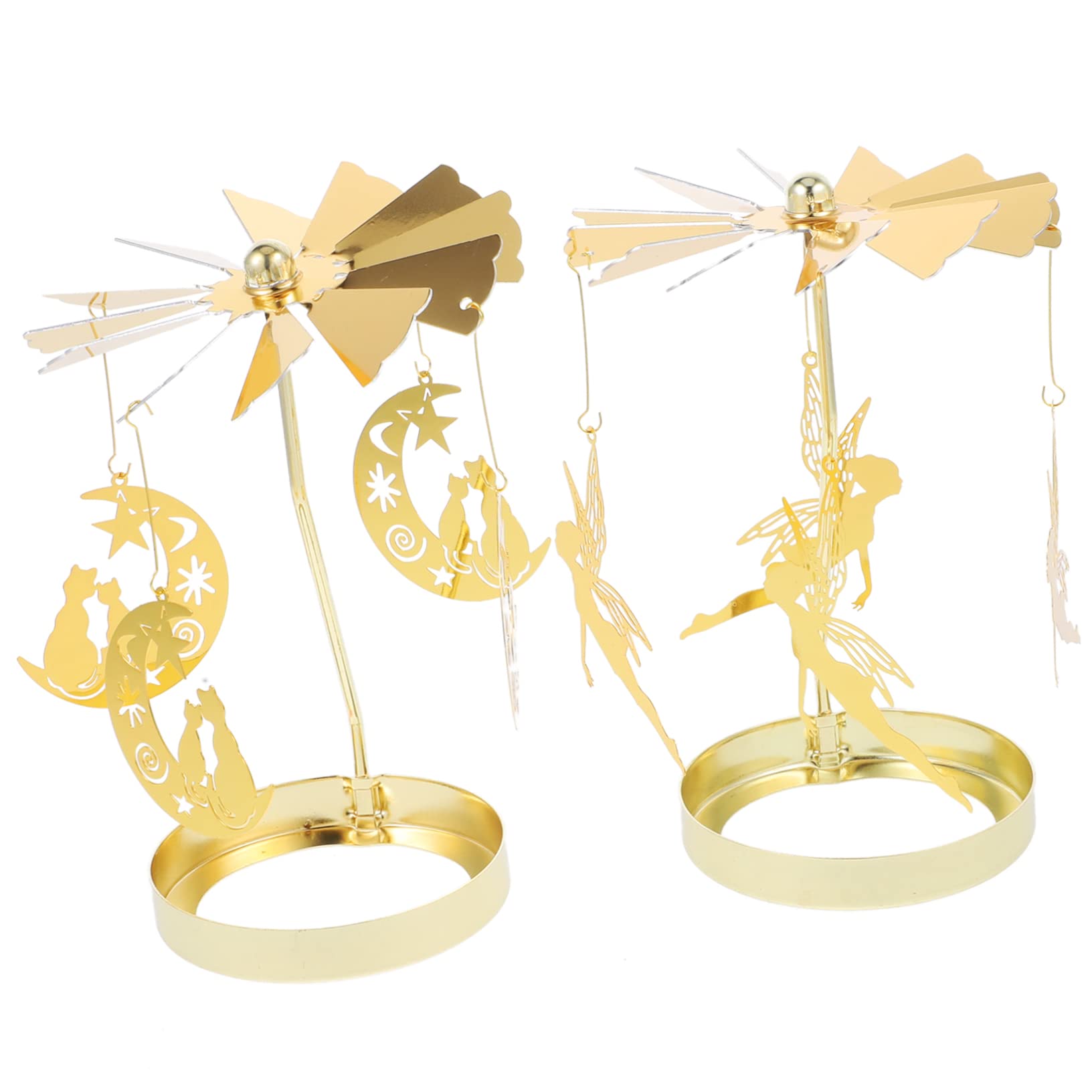 BESPORTBLE 6pezzi Portacandele Rotanti Metallo Candela Per Decorazioni Natalizie e Feste Design e Leggero e Ufficio