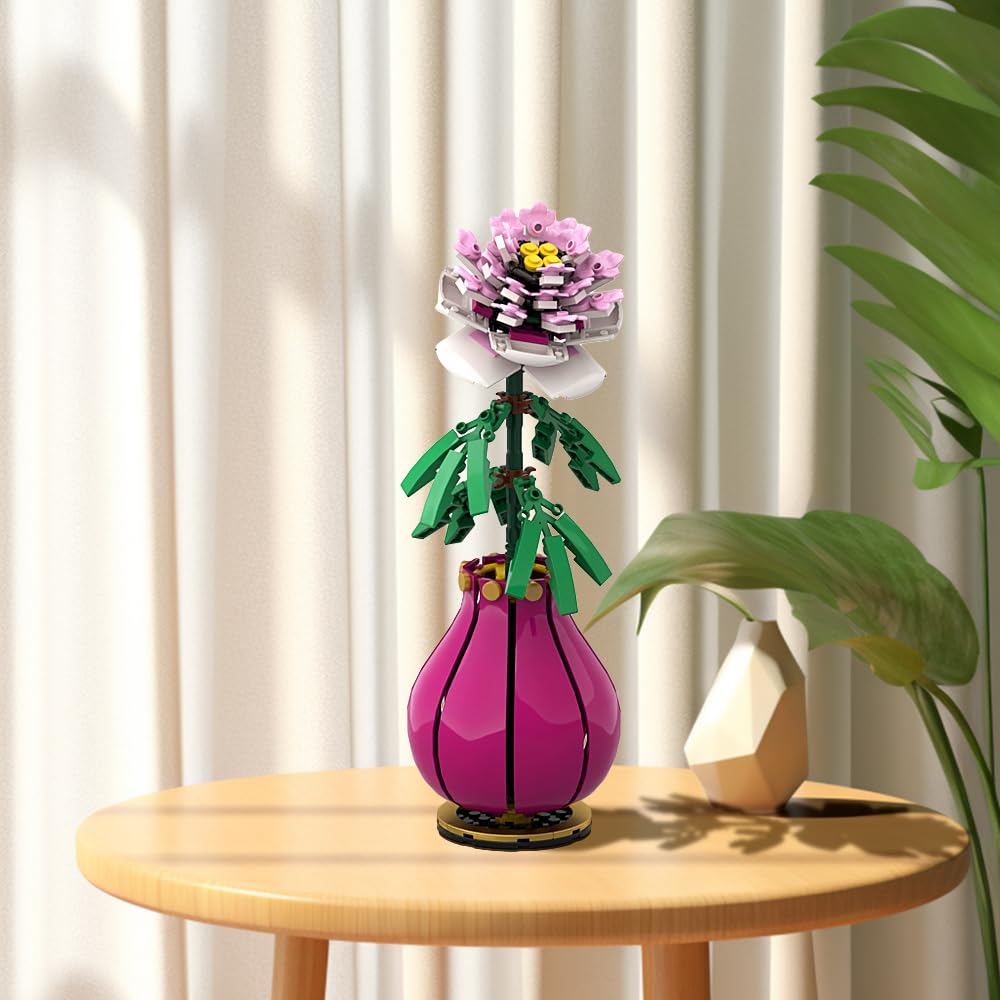 Amazon.co.jp: ICEBRICKS 牡丹の花の組み立てブロック 148個 花瓶付き