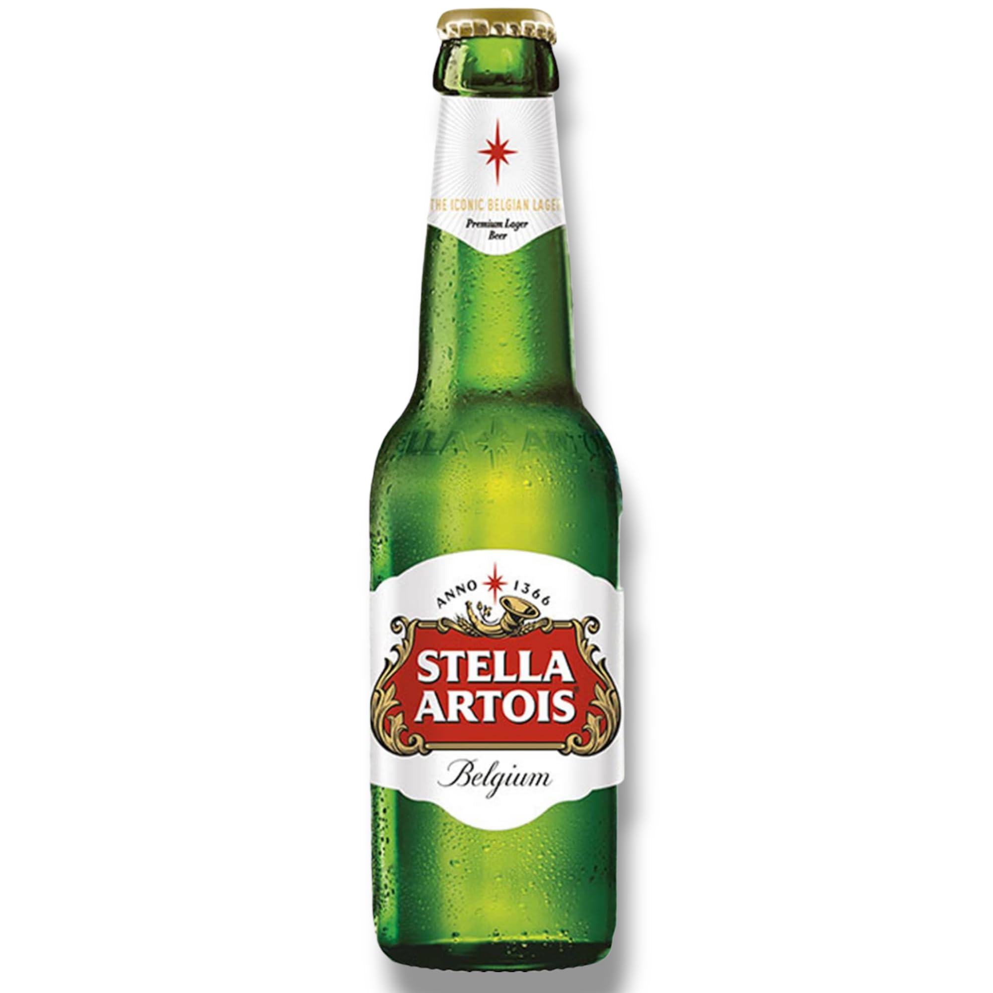 Stella Artois Lagerbier – 12 x 0,33 l Flaschen – Belgisches Bier – 5,0 % Vol. – inkl. Haus der Biere Berlin Bierdeckel