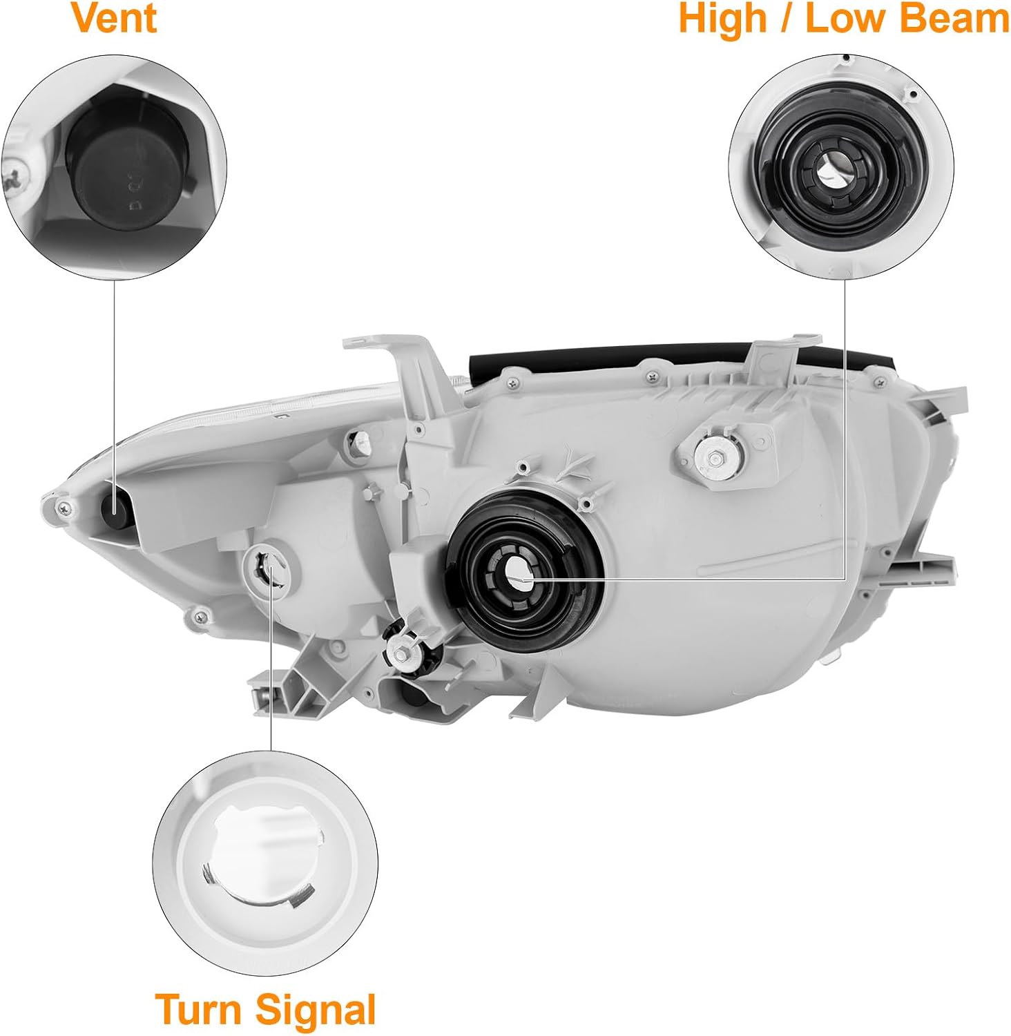Headlight Assembly Fit For 2008-2010 Toyota Highlander 2008 2009 2010 Toyota Highlander Chroem Housing Amber Reflector Left And Right