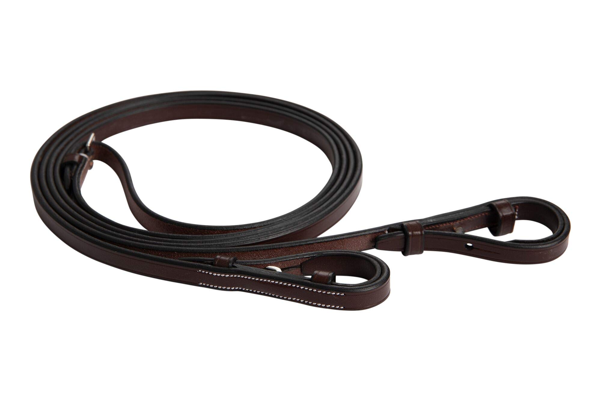 Huntley Equestrian Pelham Flat Curb English Bridle Rein 1/2" Width (Full)