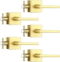 Vista 23 de Paquete de 5 pomos dorados resistentes para puerta de entrada exterior, apertura izquierda o derecha, llaves iguales o combinadas, manijas
