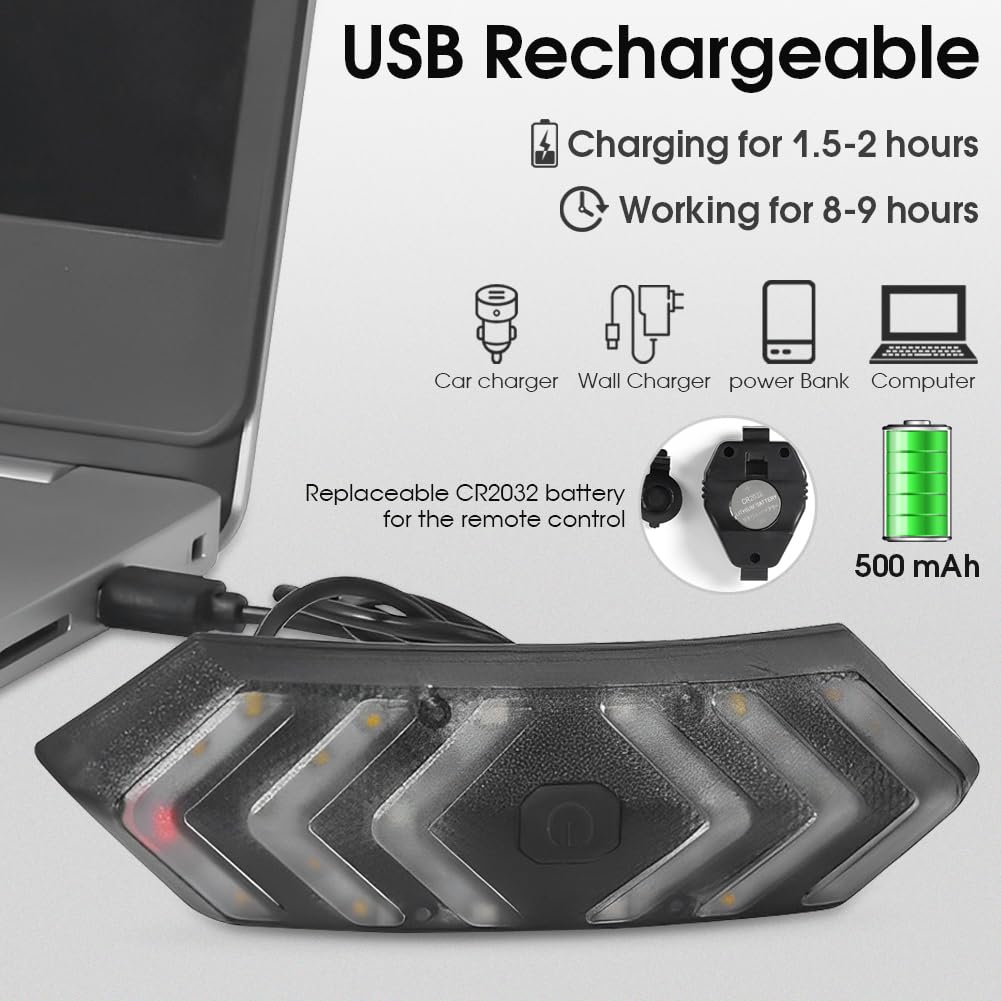 Feu Arrière Vélo NIUAWASA Avec Signal Tournage - Lumière Rechargeable Télécommande Sans Fil Split