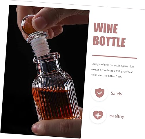 Vista 6 de Alipis Botella de Bitters Old Fashioned Glass Bitters Botella decorativa de cóctel Bitters Botellas Dispensador de tablero Botella de cóctel