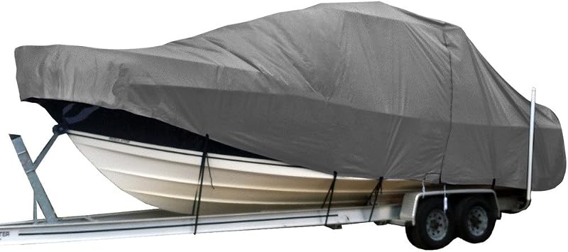 SavvyCraft Center Console Fishing Boat with T-Top Hard-Top Boat Cover Grey fits up to 33