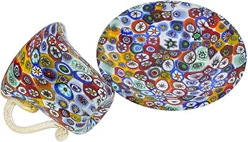 Amazon | ヴェネツィア ムラノガラス ミルフィオリ カップ&ソーサー Amazon | ヴェネツィア ムラノガラス ミルフィオリ カップ&ソーサー