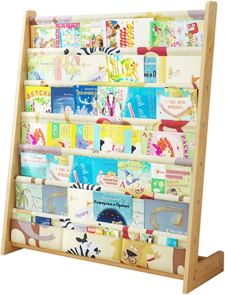 Librerías Infantiles Madera Infantil Suelo Estantería Infantil Adecuado para Dormitorio, Guardería, Escuela, Lonaextraíble Y Lavable (Color : Wood Color, S : 60x30x79cm)