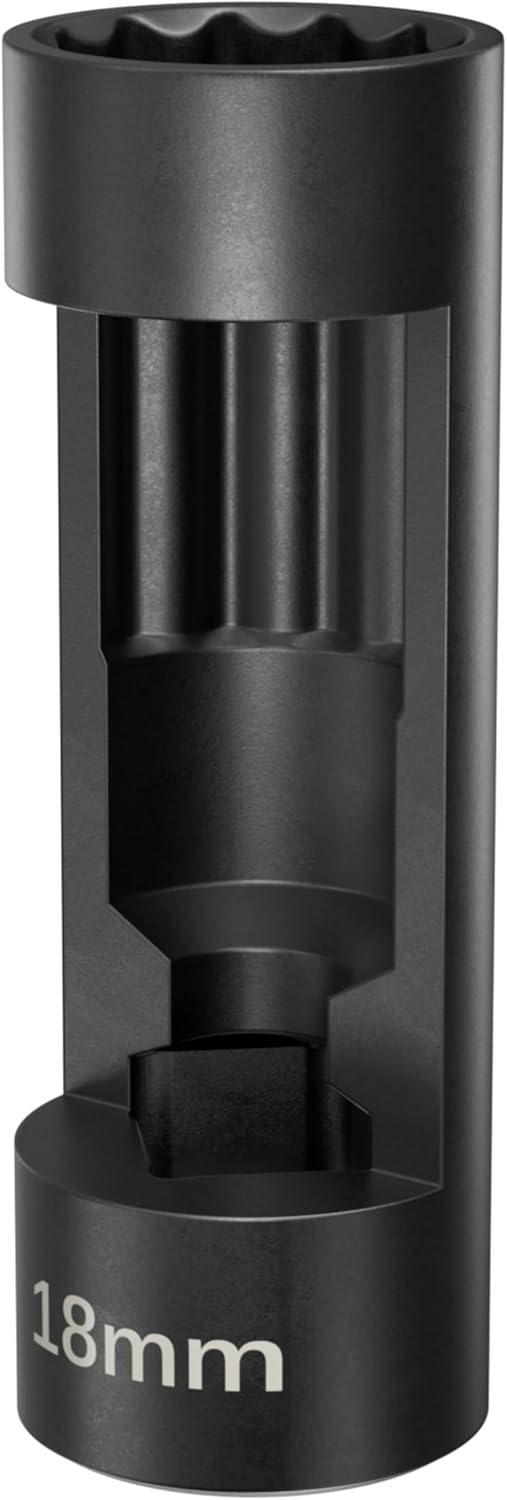 Suspension Strut Socket Tool,5PC Strut Nut Socket 18mm 19mm 21mm 22mm 24mm with 12 Point 1/2" Drive, Easy Remove Strut Nuts