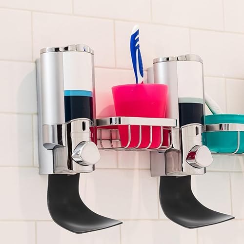 Miniatura 2 de Cabilock Bandeja de goteo dispensadora de jabón montado en la pared Soporte dispensador de jabón Bandeja de goteo de aerosol, dispensador de jabón