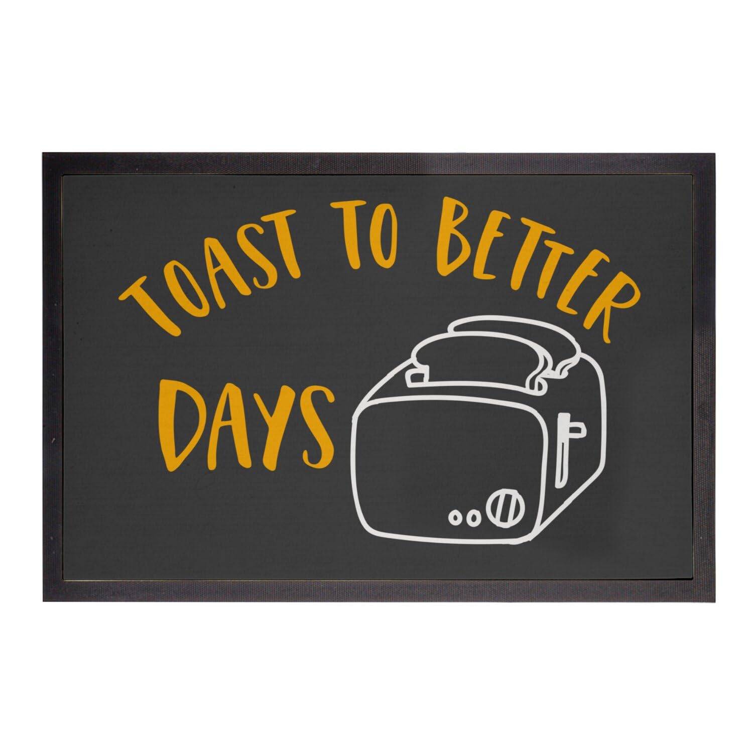 Paillasson noir Fabulous tapis entrée humour toast 75x50cm décoration petit déjeuner