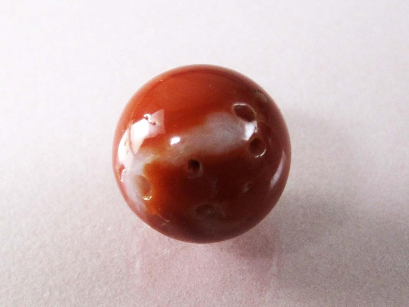 珊瑚玉　サンゴ　血赤珊瑚　かんざし　しっかり縞模様(ちぢれ模様)が入った本珊瑚 日本 高知産赤珊瑚 玉かんざし 13.3ミリ 和小物 髪飾り 着物