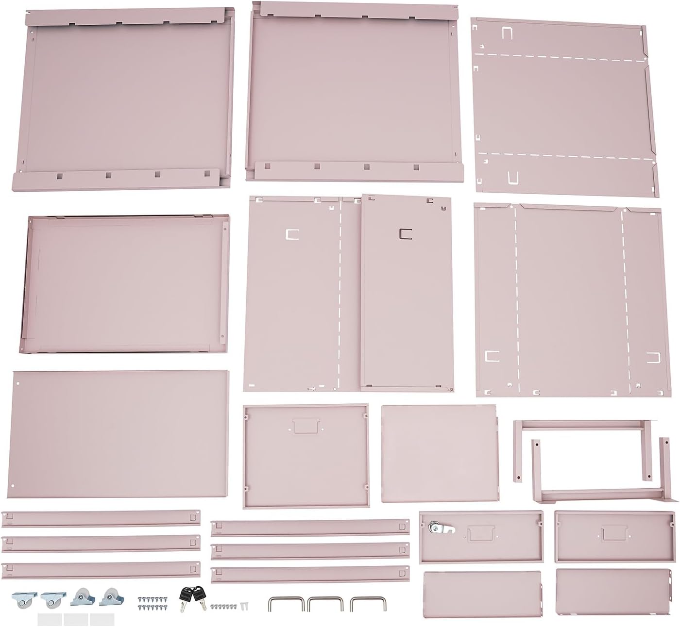 3-Drawer Mobile File Cabinet, 11*16*18.3in Locking Vertical File Cabinet Rolling Filing Cabinet Small Filing Cabinets Under Desk Locker Metal Mobile File Cabinet w/Tag Jacks for Office Study (Pink)