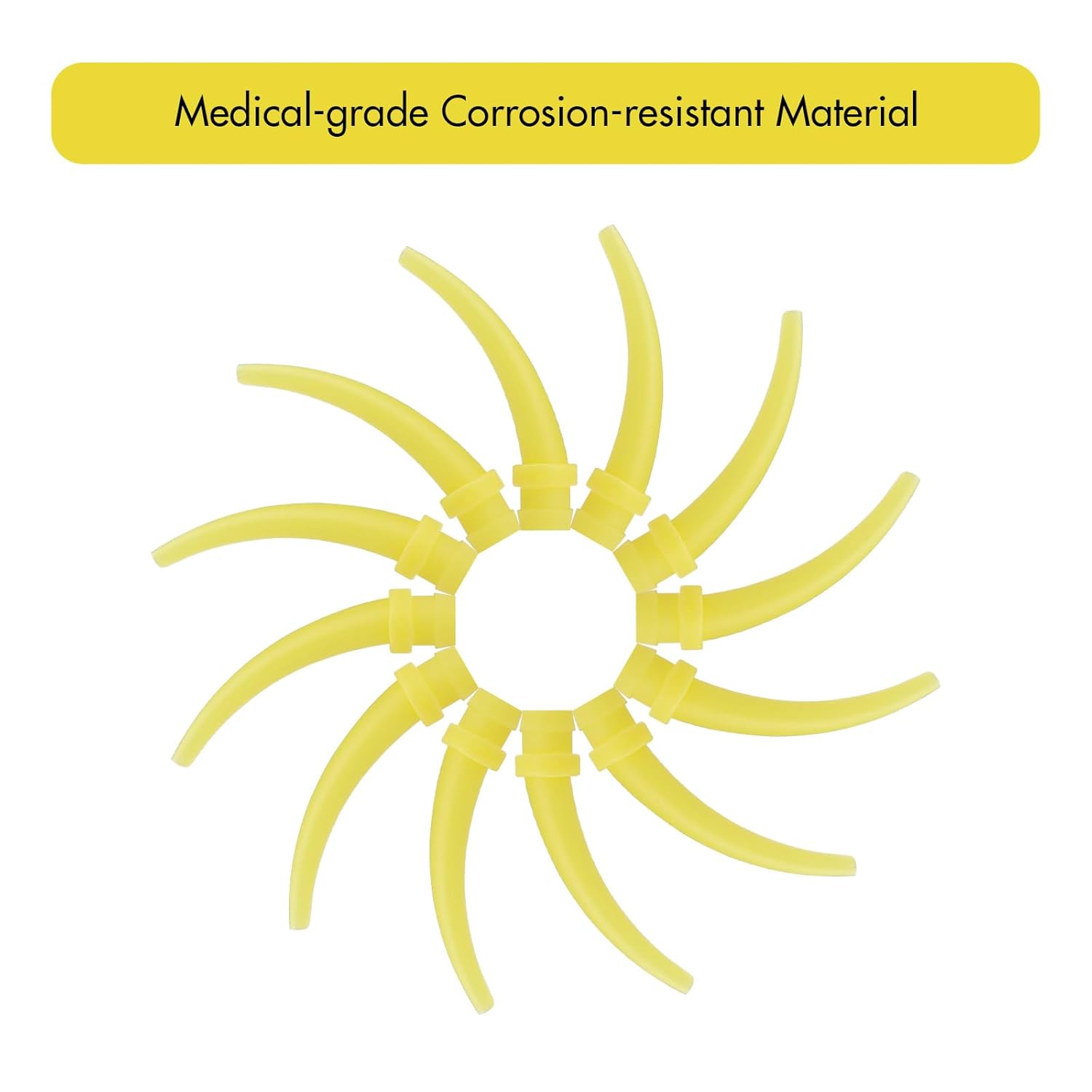 Yellow Dental Mixing Tips Ratio 1:1 Disposable Dental Silicone Tips Dental Impression Accessories Made of Medical Grade Materials Strong Corrosion Resistance and Accurate Control（24mm,100 PCs）