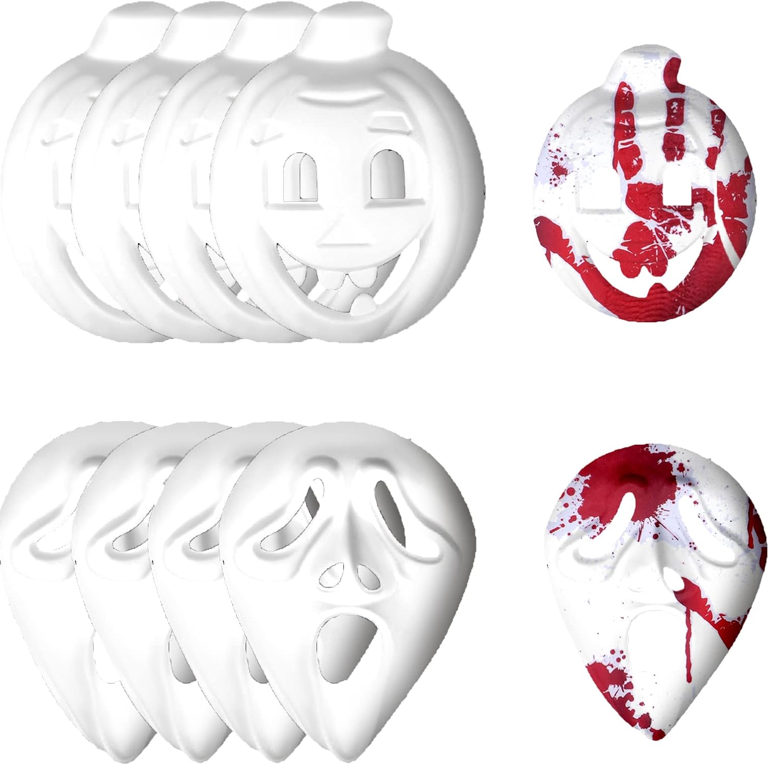 8 Packs White Paper Masks Paper Mache Masks (Men and Women