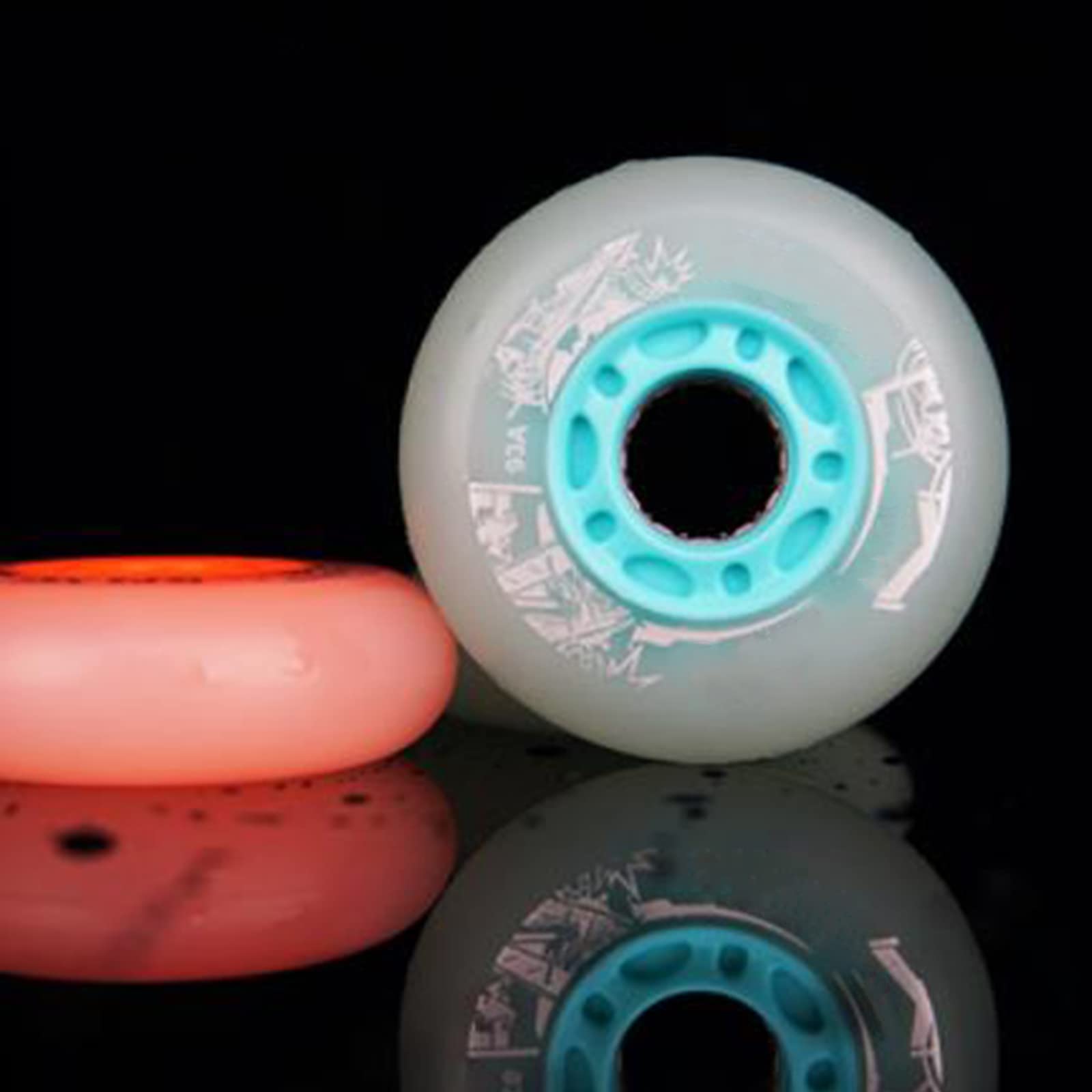 Ruedas Repuesto Patines línea, iluminadas, 72 mm, 76 mm, 80 mm, Paquete 8, Ruedas Patines línea con luz LED, Ruedas Luminosas Larga duración Deslizamiento 93A