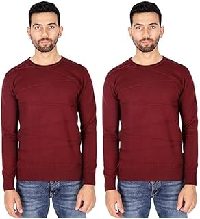 بلوفر أساسي بتصميم (متعرج) في منتصف الصدر للرجال من فاير وود