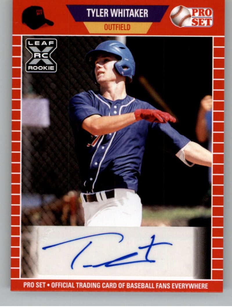 2021 Pro Set Retail Autographs Red #PS-TW1 Tyler Whitaker RC Rookie Card Auto Autograph XRC Pre-Rookie/Prospect Baseball Card in Raw (NM or Better) Condition