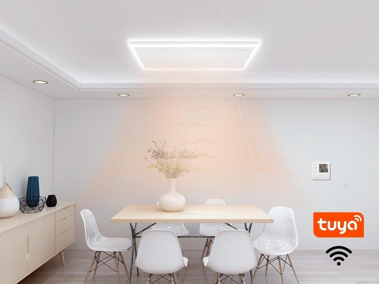 QH-HL - Pannello a Infrarossi con Illuminazione a LED, Riscaldamento Elettrico a Infrarossi, Efficienza Energetica, 840 Watt, WiFi