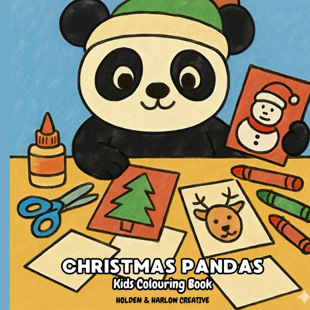 Christmas Pandas: Kids Colouring Book