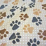 fleece tatzen Breite : 150 cm Unbekannt Stoff Meterware Wellness Fleece Tatze beige Pfote Softplüsch weich