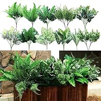 Piante Finte Da Esterno - 14 Cespugli Artificiali Verdi UV Resistenti | Decorazione Balcone, Giardino, Vaso - Foto 12