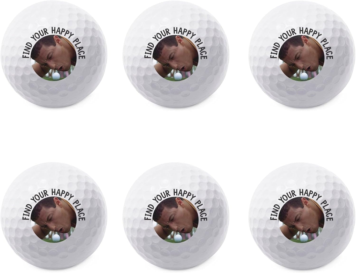 TeesAndTankYou Find Your Happy Place Golf Ball - Novelty Gift for Men Golfers and Dad