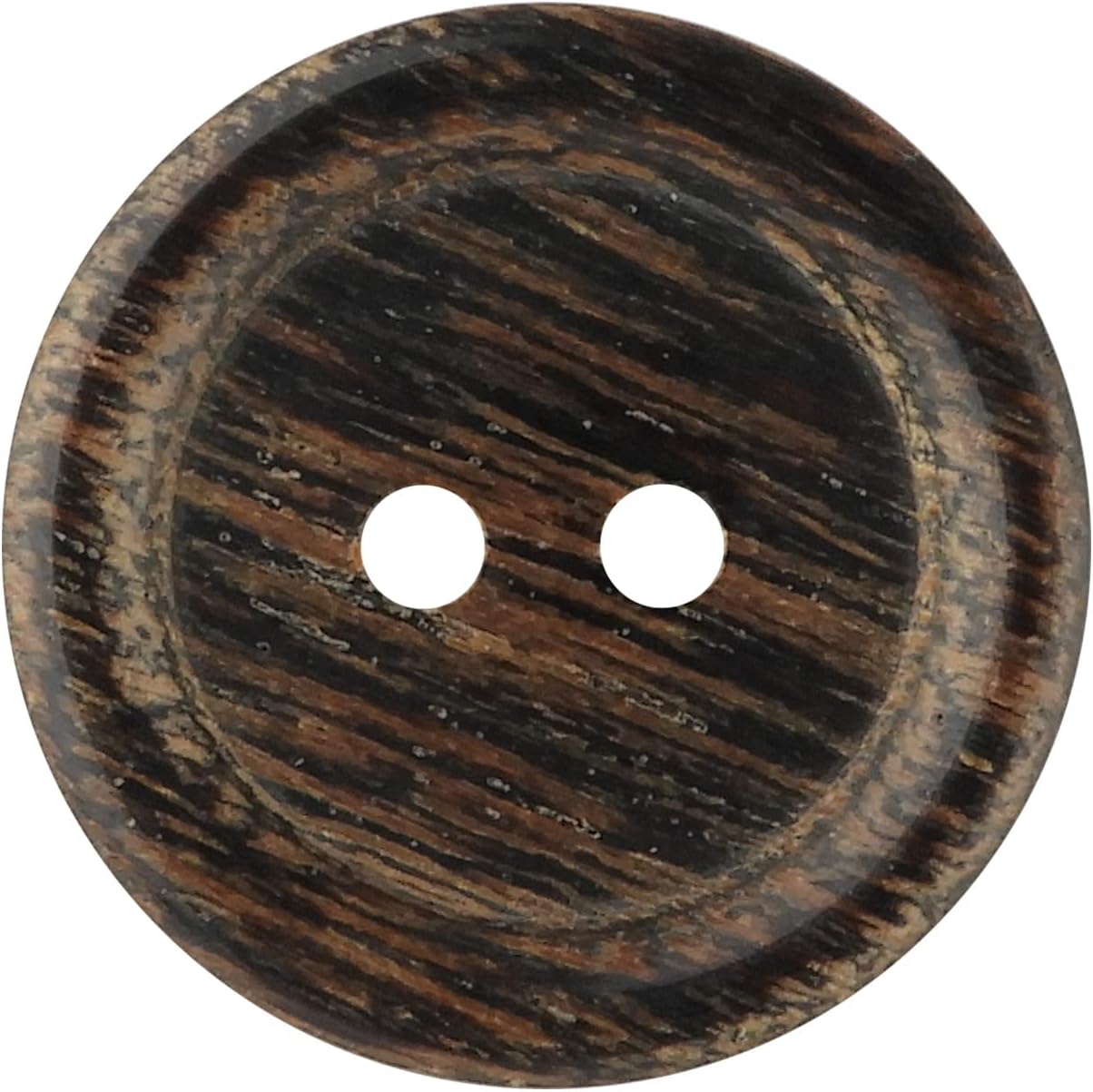 Kiyohara NWN1116 Now Buttons, Wood Buttons, Plywood, 2 Holes, Pack of 3, Diameter 0.8 inches (20 mm), Dark Brown