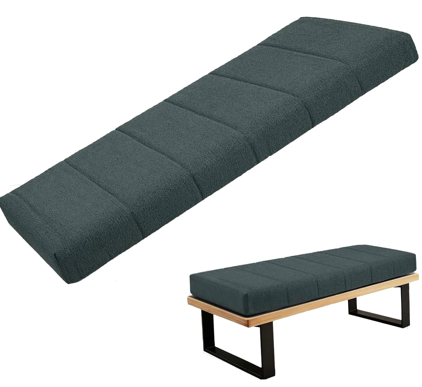 Coussin de banc pour mobilier de patio extérieur rectangulaire et chaise longue