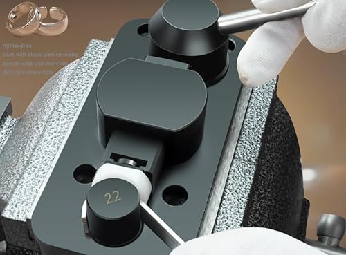 Miniatura 6 de Dobladora de anillos para doblar anillos para metales blandos, herramienta para hacer anillos con troqueles de nailon superior, herramienta para
