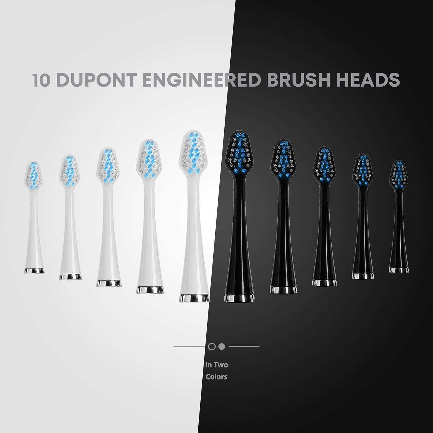 AquaSonic Duo Dual Handle Ultra Whitening 40,000 VPM Wireless Charging Electric ToothBrushes - 3 Modes with Smart Timers - 10 Dupont Brush Heads & 2 Travel Cases Included : Beauty & Personal Care