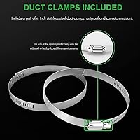 Vista 2 de HealSmart Manguera de Ventilación para Secadora de 4 Pulgadas 8 Pies Conducto Flexible de Lámina de Aluminio, Protección de Cuatro Capas, con 2